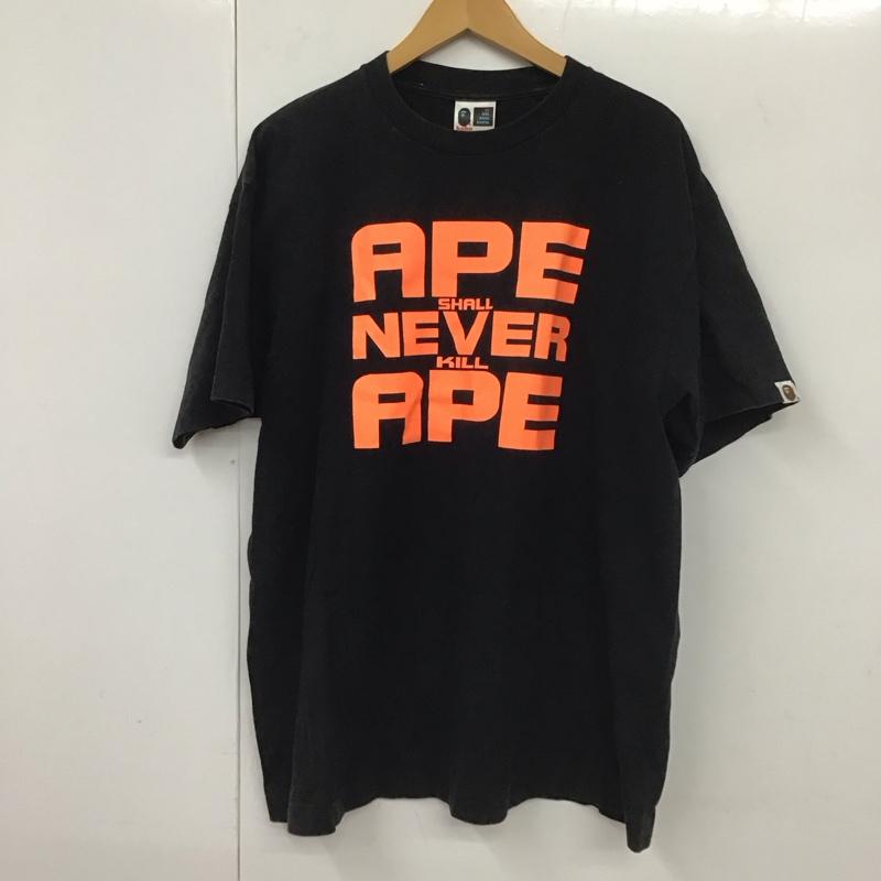 アベイシングエイプ A BATHING APE Tシャツ 半袖 XL プリント 黒 / ブラック /  メンズ USED 古着 中古 10131347