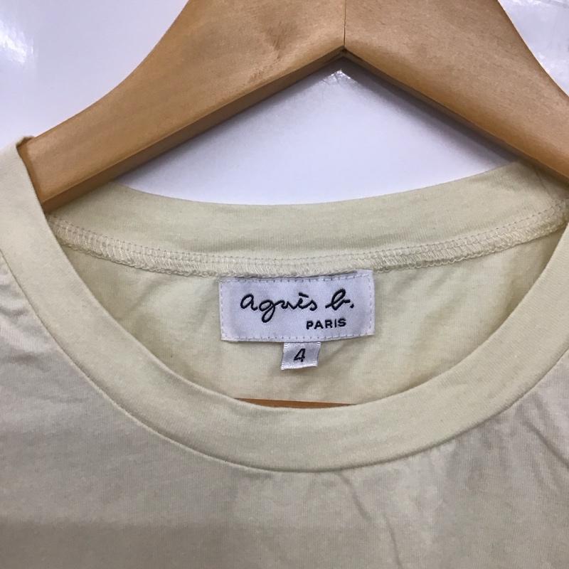 アニエス・ベー agnes b. Tシャツ 半袖 OF320051 クルーネック 4 ロゴ、文字 黄 / イエロー /  レディース USED 古着 中古 10138969