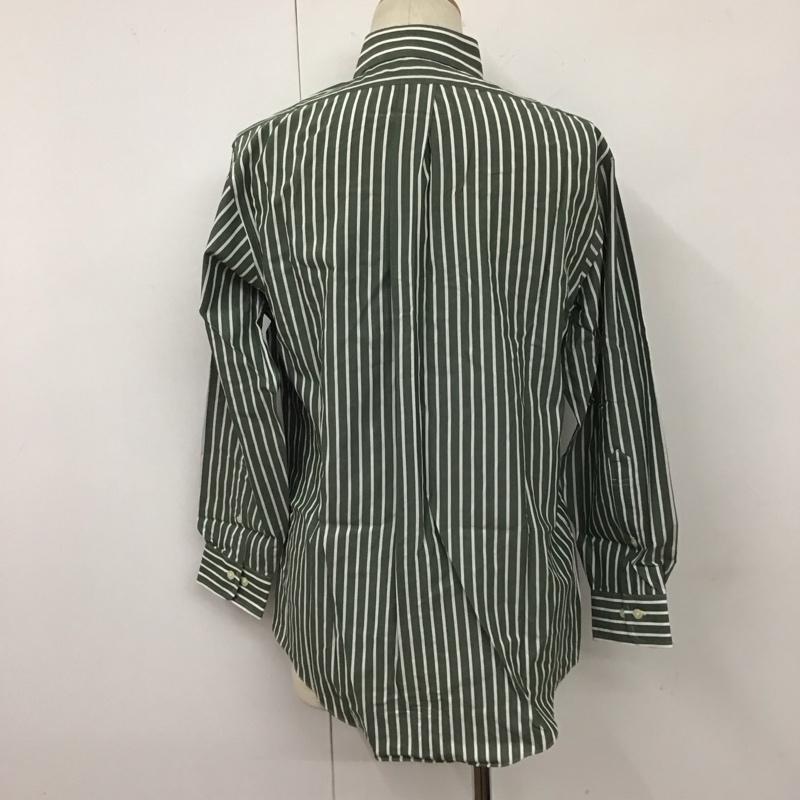 ブルックスブラザーズ BROOKS BROTHERS シャツ、ブラウス 長袖 M ストライプ 白 / ホワイト / X カーキ / カーキ /  メンズ USED 古着 中古 10111185