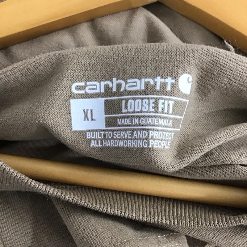 カーハート Carhartt Tシャツ 半袖 半袖カットソー プリントTシャツ クルーネックカットソー XL ロゴ、文字 ベージュ / ベージュ /  メンズ USED 古着 中古 10149280