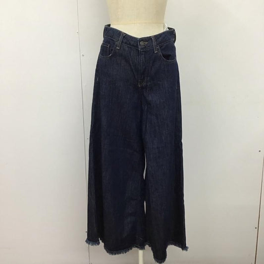 ザラ ZARA パンツ デニム、ジーンズ 5862 171 407 ワイドパンツ フリンジ 無地 インディゴ / インディゴ /  レディース USED 古着 中古 10120030