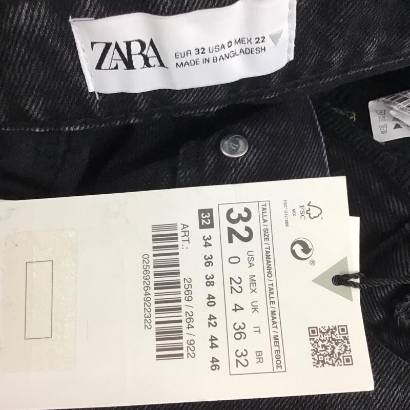ザラ ZARA パンツ デニム、ジーンズ 2569 264 922 ハイライズ ストレート 無地 黒 / ブラック /  レディース USED 古着 中古 10111533