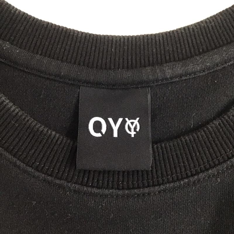 オーワイ OY Tシャツ 半袖 バックファスナー クルーネック ロゴ、文字 黒 / ブラック /  メンズ USED 古着 中古 10109754