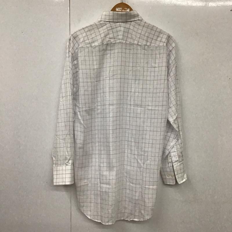 ジェフバンクス JEFFBANKS シャツ、ブラウス 長袖 ボタンダウン ワイシャツ チェック 白 / ホワイト / X 紫 / パープル /  メンズ USED 古着 中古 10117747