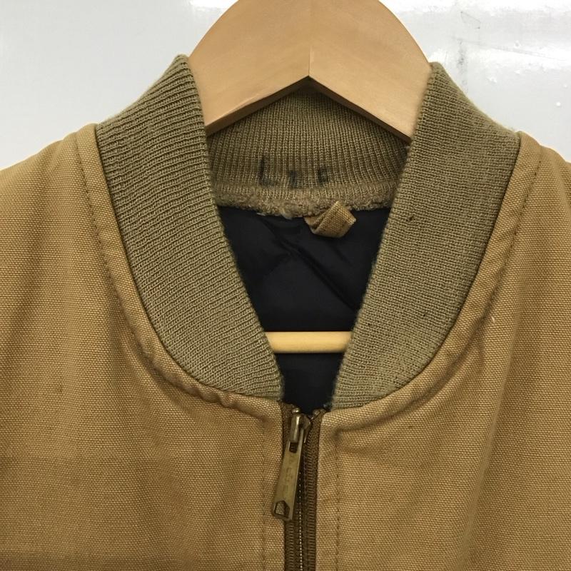 カーハート Carhartt ベスト ベスト ジップアップベスト ノースリーブカットソー アウター 80s 90s M ロゴ、文字 ベージュ / ベージュ /  メンズ USED 古着 中古 10138727