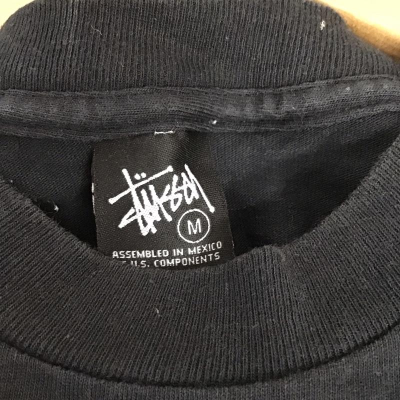 ステューシー STUSSY Tシャツ 半袖 半袖カットソー プリントTシャツ クルーネックカットソー M プリント 黒 / ブラック /  メンズ USED 古着 中古 10128661