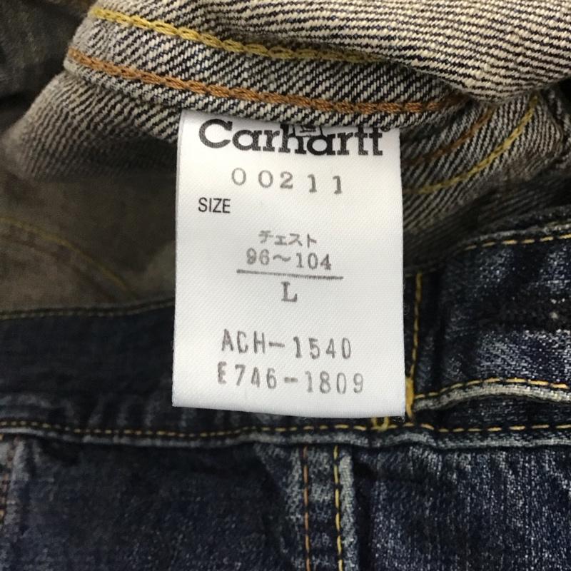カーハート Carhartt ジャケット、上着 ジャケット、ブレザー デニムジャケット Gジャン アウター カジュアルジャケット L ロゴ、文字 インディゴ / インディゴ /  メンズ USED 古着 中古 10145242