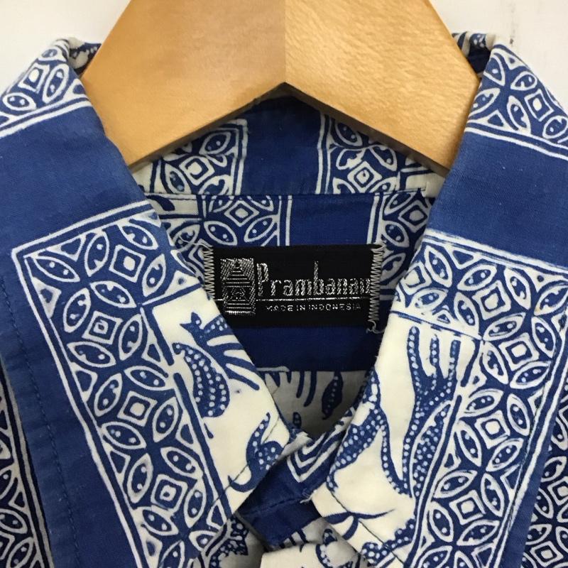 古着 USED シャツ、ブラウス 半袖 半袖シャツ プリントシャツ カラーシャツ プリント 白 / ホワイト / X 青 / ブルー /  メンズ USED 古着 中古 10136722