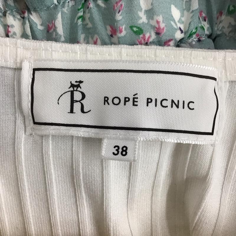 ロペピクニック ROPE  PICNIC ワンピース ロングスカート 38 無地 X 花柄 白 / ホワイト / X 水色 / ライトブルー /  レディース USED 古着 中古 10131476