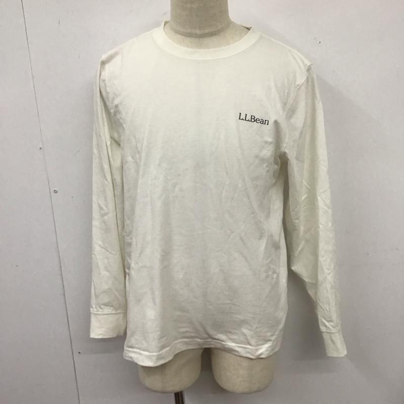 エルエルビーン L.L.Bean カットソー 長袖 長袖カットソー プリントカットソー クルーネック L ロゴ、文字 白 / ホワイト /  メンズ USED 古着 中古 10125785