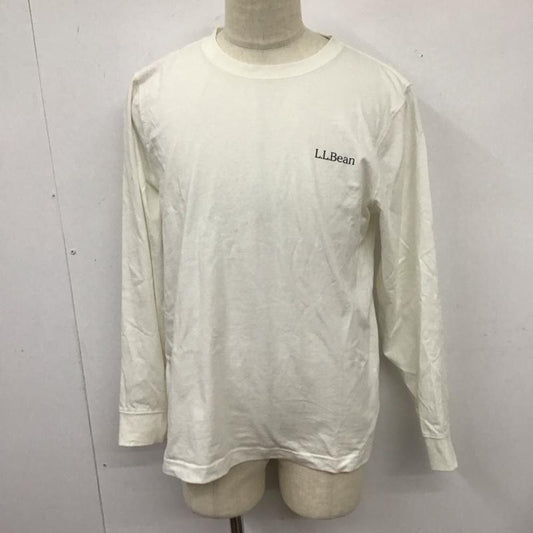 エルエルビーン L.L.Bean カットソー 長袖 長袖カットソー プリントカットソー クルーネック L ロゴ、文字 白 / ホワイト /  メンズ USED 古着 中古 10125785