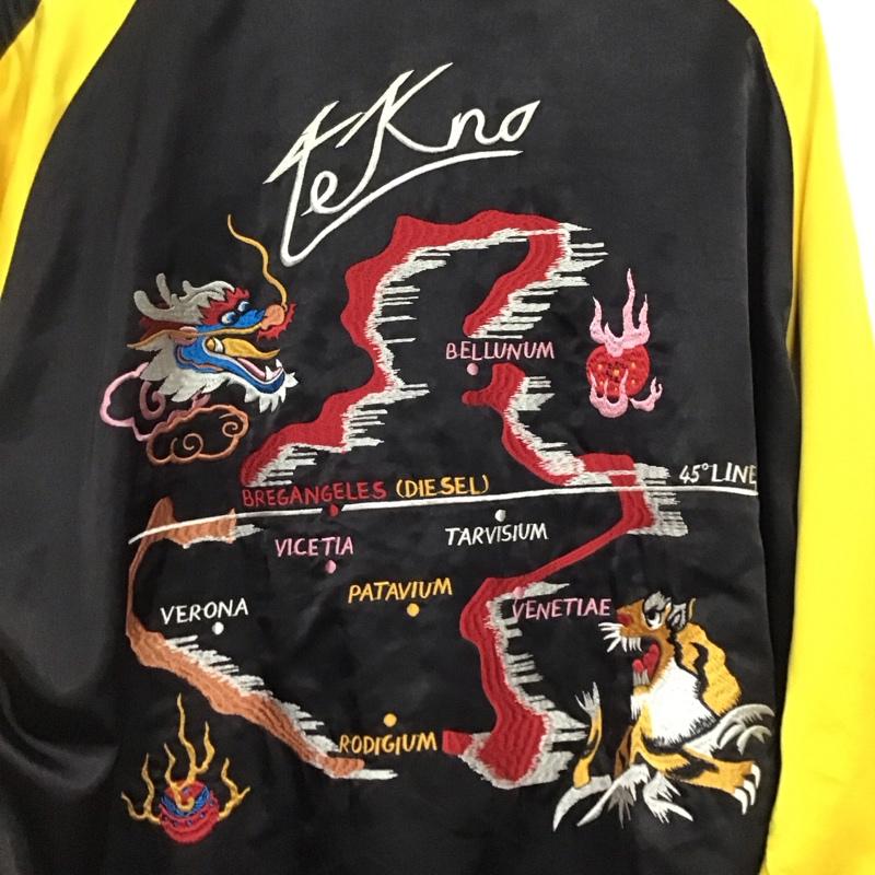 ディーゼル DIESEL ジャケット、上着 ジャンパー、ブルゾン スカジャン ジップアップジャケット アウター 刺繍 XL 刺繍 黒 / ブラック / X 黄 / イエロー / X 水色 / ライトブルー /  メンズ USED 古着 中古 10144452