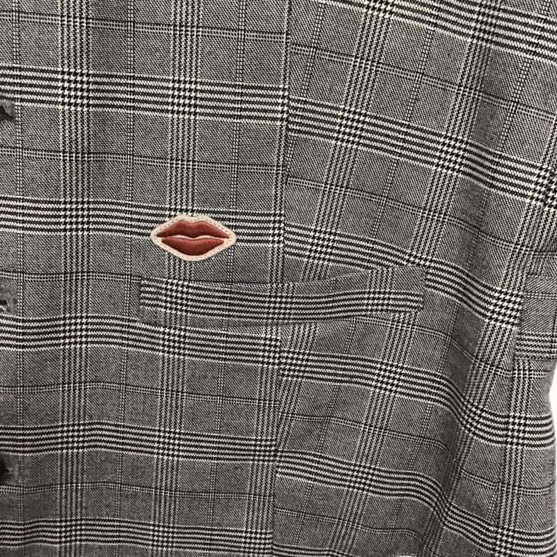 ギャングスタービル GANGSTERVILLE ベスト ベスト ベスト ノースリーブカットソー 前ボタン M チェック 灰 / グレー /  メンズ USED 古着 中古 10141961