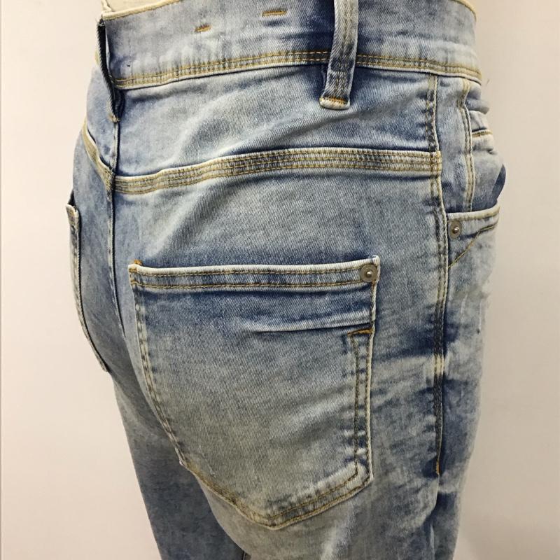 ザラメン ZARA MAN パンツ デニム、ジーンズ 5971 461 406 ストレッチ テーパード ダメージ加工 青 / ブルー /  メンズ USED 古着 中古 10111860