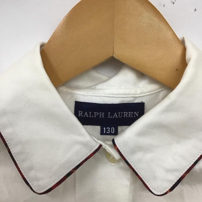 ラルフローレン RALPHLAUREN シャツ、ブラウス 長袖 3140-1816 キッズ 130 130cm ワンポイント 白 / ホワイト /  ガールズ USED 古着 中古 10108289