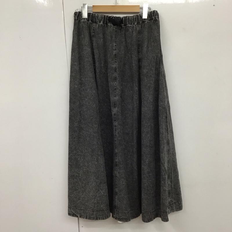 ニコアンド niko and... スカート ロングスカート L 無地 黒 / ブラック /  レディース USED 古着 中古 10129703