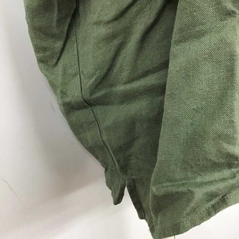 ニコアンド niko and... カットソー 七分袖 ノーカラーシャツカットソー Vネック 七分丈シャツ 3 無地 カーキ / カーキ /  レディース USED 古着 中古 10105841