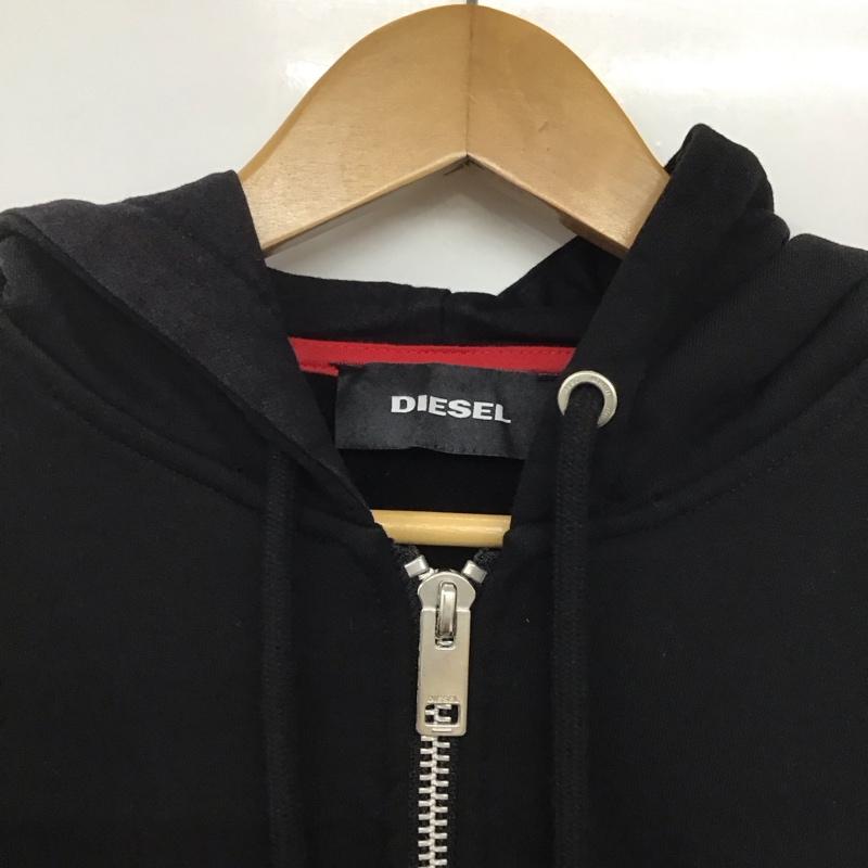 ディーゼル DIESEL パーカー 長袖 ジップアップパーカー 長袖パーカー カジュアルジャケット L 無地 黒 / ブラック /  メンズ USED 古着 中古 10145282