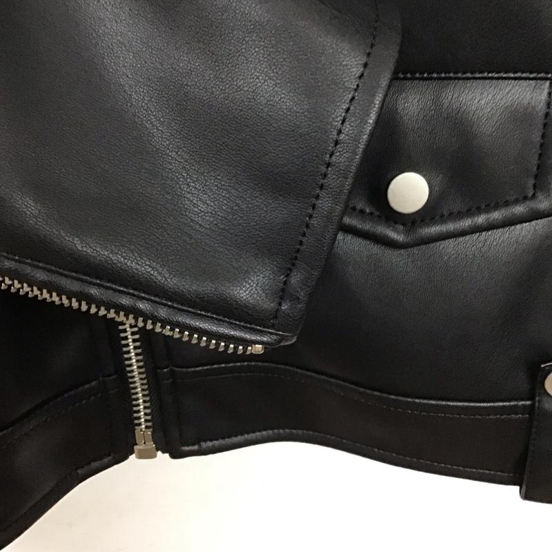 ザラ ZARA ジャケット、上着 ジャンパー、ブルゾン ジップアップ フェイクレザーライダース アウター L 無地 黒 / ブラック /  メンズ USED 古着 中古 10150614