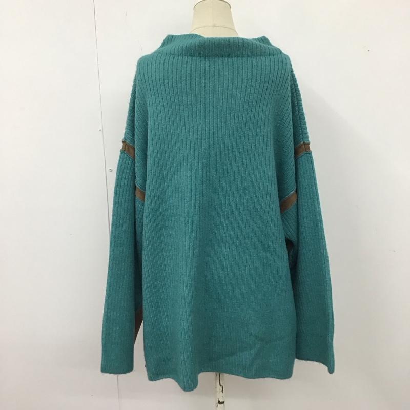 ジーナシス JEANASIS ニット、セーター 長袖 js063598mw サイドスリットニットセーター FREE 無地 緑 / グリーン /  レディース USED 古着 中古 10121486