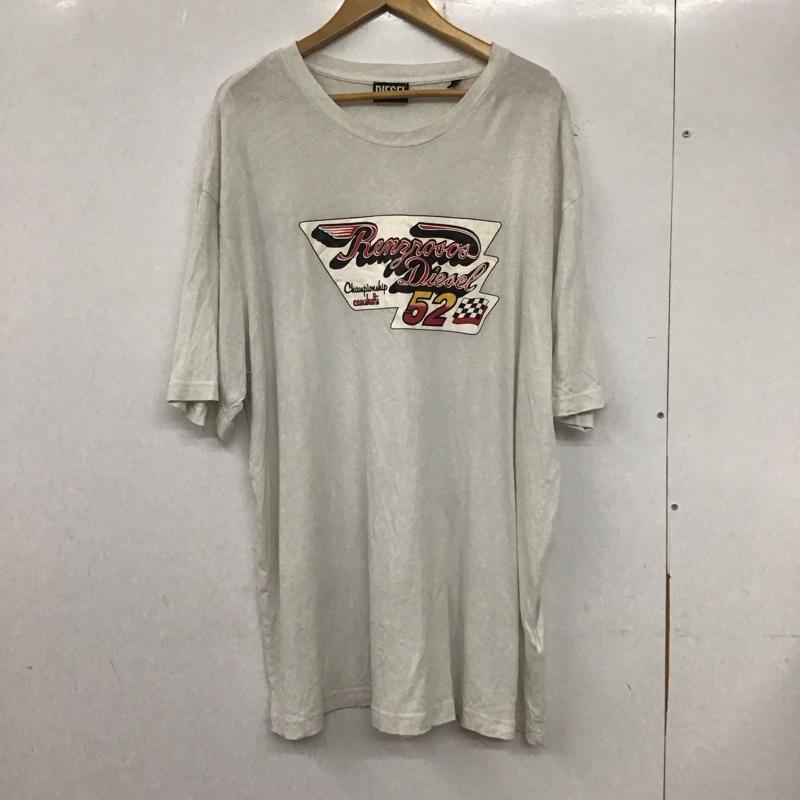 ディーゼル DIESEL Tシャツ 半袖 3L プリント X ロゴ、文字 白 / ホワイト /  メンズ USED 古着 中古 10134827