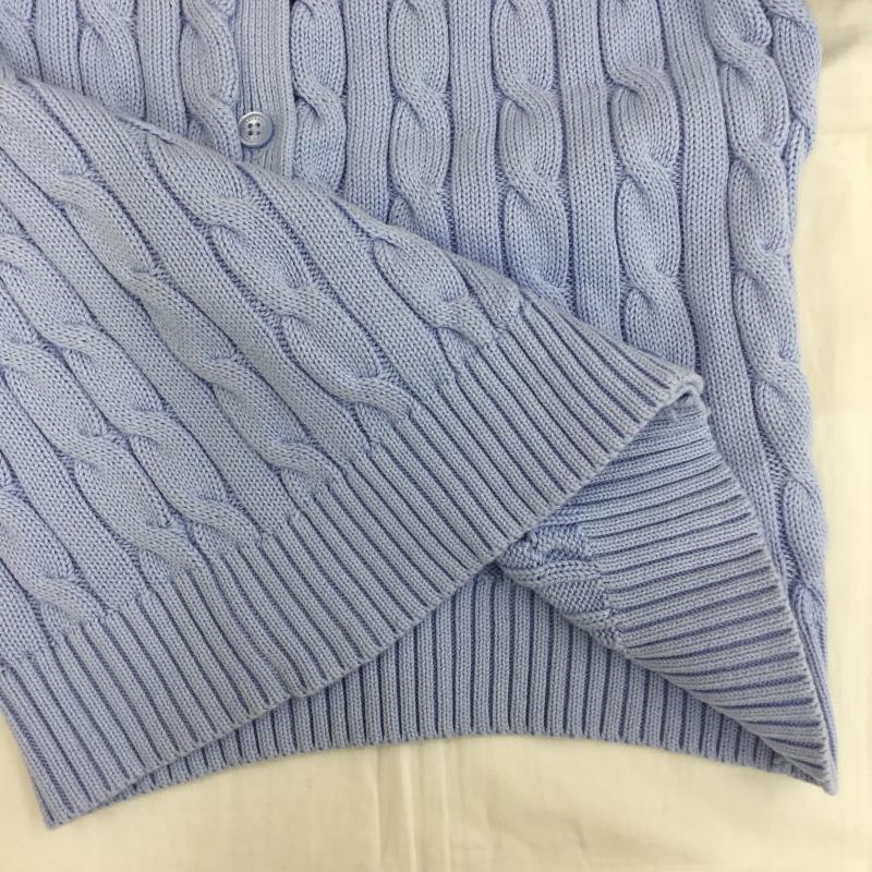 ローレンラルフローレン LAUREN RALPH LAUREN カーディガン 長袖 XS ロゴ、文字 水色 / ライトブルー /  レディース USED 古着 中古 10135643