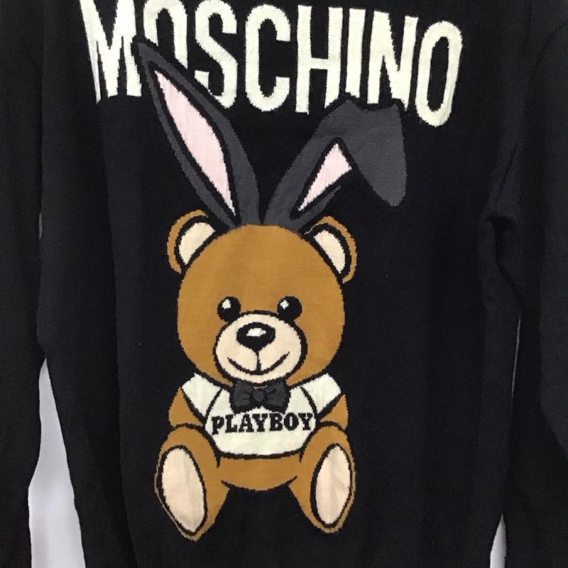 モスキーノ MOSCHINO ニット、セーター 長袖 layboy Toy Bear セーター 無地 黒 / ブラック /  メンズ USED 古着 中古 10142256