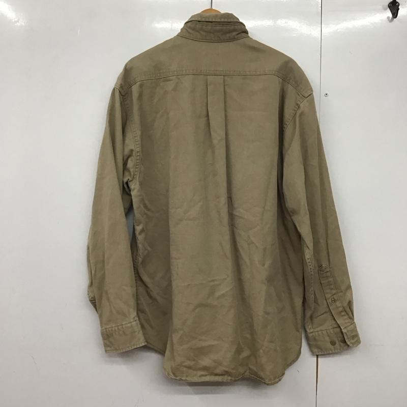 カーハート Carhartt シャツ、ブラウス 長袖 長袖シャツ 無地シャツ カラーシャツ ボタンダウンシャツ L ロゴ、文字 ベージュ / ベージュ /  メンズ USED 古着 中古 10143419