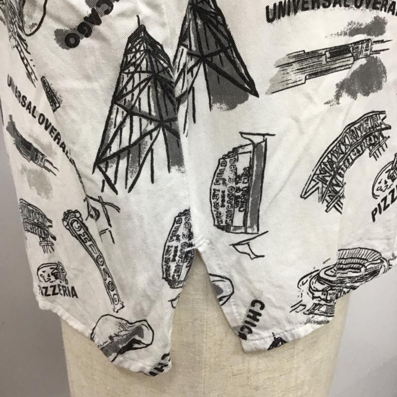 ユニバーサルオーバーオール UNIVERSAL OVERALL シャツ、ブラウス 半袖 U813168-A 胸ポケット L 総柄 白 / ホワイト /  メンズ USED 古着 中古 10116812