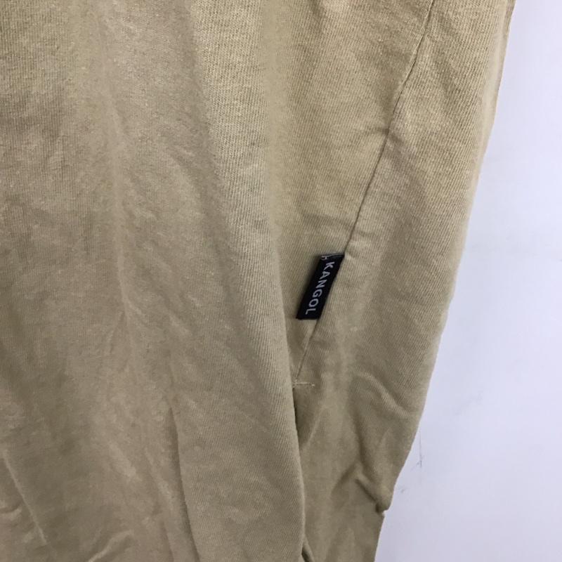 カンゴール KANGOL ワンピース ロングスカート KPLC-00093 フェイクレイヤードワンピース カットワンピース 半袖 サイドスリット L ロゴ、文字 ベージュ / ベージュ /  レディース USED 古着 中古 10119205