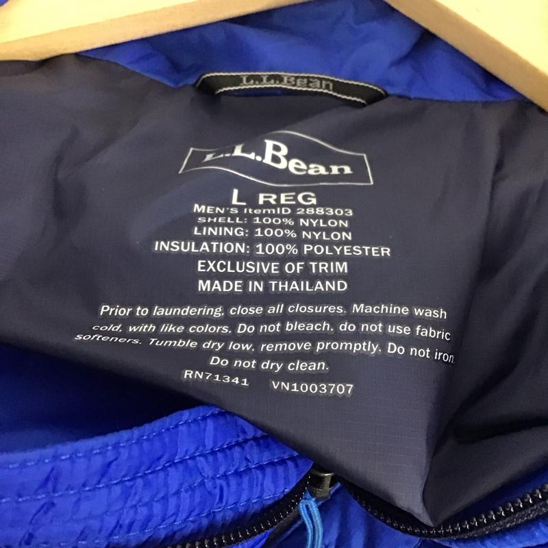 エルエルビーン L.L.Bean ジャケット、上着 ジャケット、ブレザー ジップアップジャケット ナイロンジャケット アウター ダウンジャケット L ロゴ、文字 青 / ブルー /  メンズ USED 古着 中古 10136224