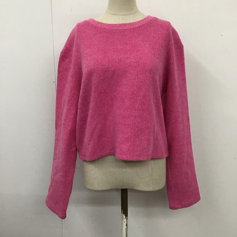 ザラ ZARA ニット、セーター 長袖 長袖ニットカットソー ニット セーター クルーネックニット M 無地 桃 / ピンク /  レディース USED 古着 中古 10124224