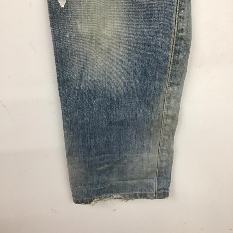 リーバイス Levi s パンツ デニム、ジーンズ 08501-01 ボタンフライ 501 W28 L32 ダメージ 28インチ 無地 青 / ブルー /  メンズ USED 古着 中古 10140197