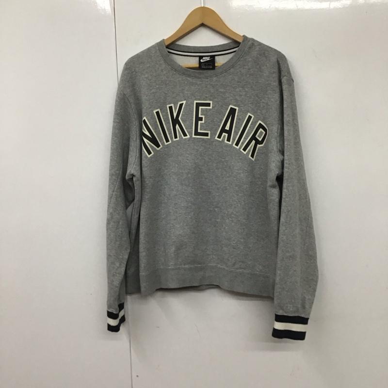 ナイキ NIKE トレーナー 長袖 ar1823-063 NIKENik AirFleeceCrewSweat 長袖トレーナー プルオーバー L ロゴ、文字 灰 / グレー /  メンズ USED 古着 中古 10130645