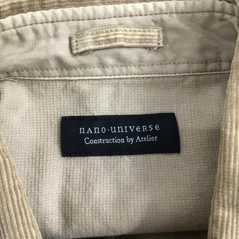 ナノユニバース nano・universe シャツ、ブラウス 長袖 コーデュロイ M 無地 ベージュ / ベージュ /  メンズ USED 古着 中古 10106095