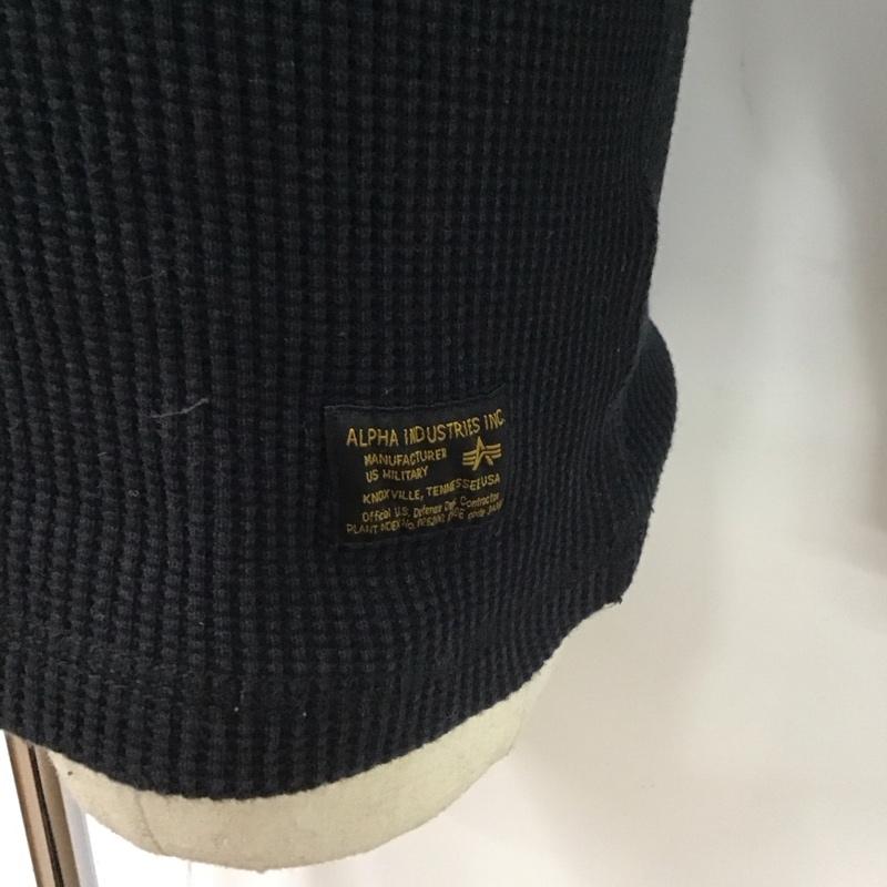 アルファインダストリー Alpha Industries カットソー 長袖 長袖カットソー クルーネックカットソー ロングスリーブカットソー ワッフル S 無地 紺 / ネイビー /  メンズ USED 古着 中古 10124323
