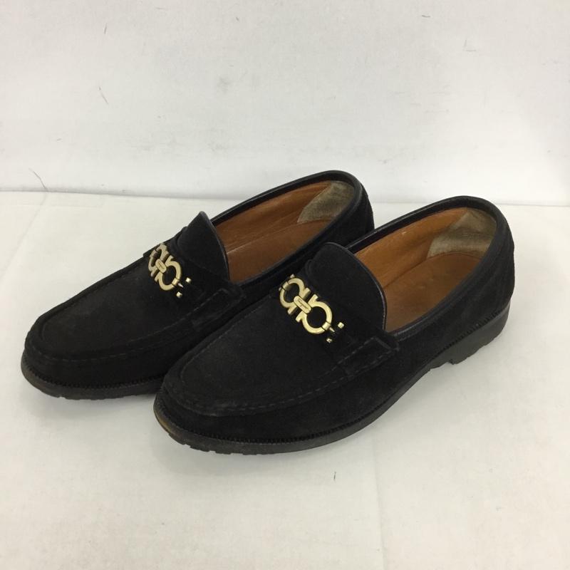 サルヴァトーレフェラガモ Salvatore Ferragamo ローファー ローファー UR19106 ガンチーニローファー 7.5EE 無地 黒 / ブラック / X 金 / ゴールド /  メンズ USED 古着 中古 10128813