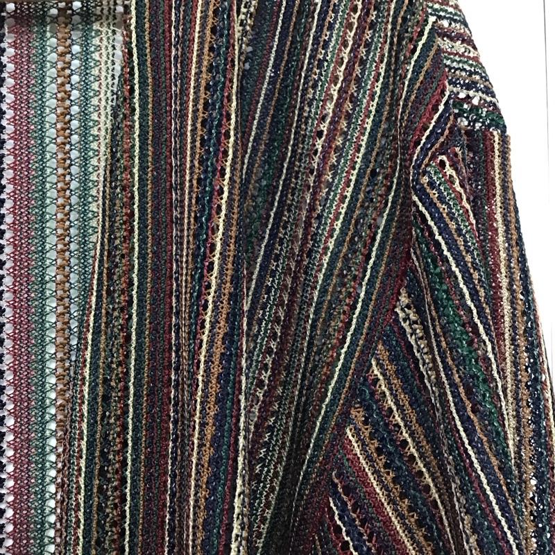 ビームス ハート BEAMS HEART カーディガン 半袖 半袖カーディガン 前開き 薄手 XL ストライプ マルチカラー / マルチカラー /  メンズ USED 古着 中古 10140712