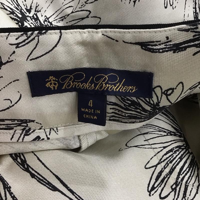 ブルックスブラザーズ BROOKS BROTHERS ボトムス ボトムス シルク ストレートパンツ センタープレス 4 総柄 アイボリー / アイボリー /  レディース USED 古着 中古 10123199