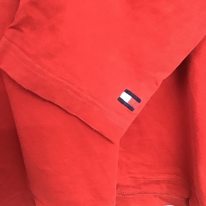 トミーヒルフィガー TOMMY HILFIGER カットソー 長袖 長袖カットソー プリントカットソー クルーネック 90s L プリント 赤 / レッド /  メンズ USED 古着 中古 10132302