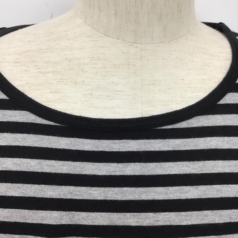 グラム glamb カットソー 長袖 長袖ボーダーカットソー クルーネックカットソー 長袖Tシャツ 4 ボーダー柄 黒 / ブラック / X 灰 / グレー /  メンズ USED 古着 中古 10107493