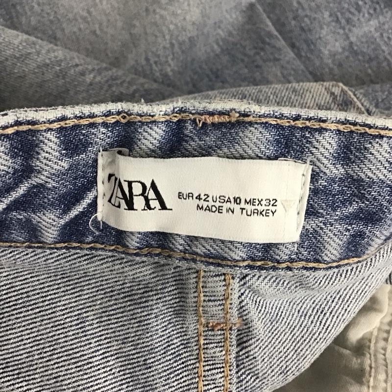 ザラ ZARA パンツ デニム、ジーンズ ワイドパンツ カットオフ 無地 水色 / ライトブルー /  レディース USED 古着 中古 10109441