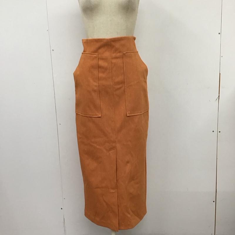 センスオブプレイスバイアーバンリサーチ SENSE OF PLACE by URBAN RESEARCH スカート ロングスカート AA45-25S114 アシンメトリーハイウエストタイトスカート M 無地 橙 / オレンジ /  レディース USED 古着 中古 10117727