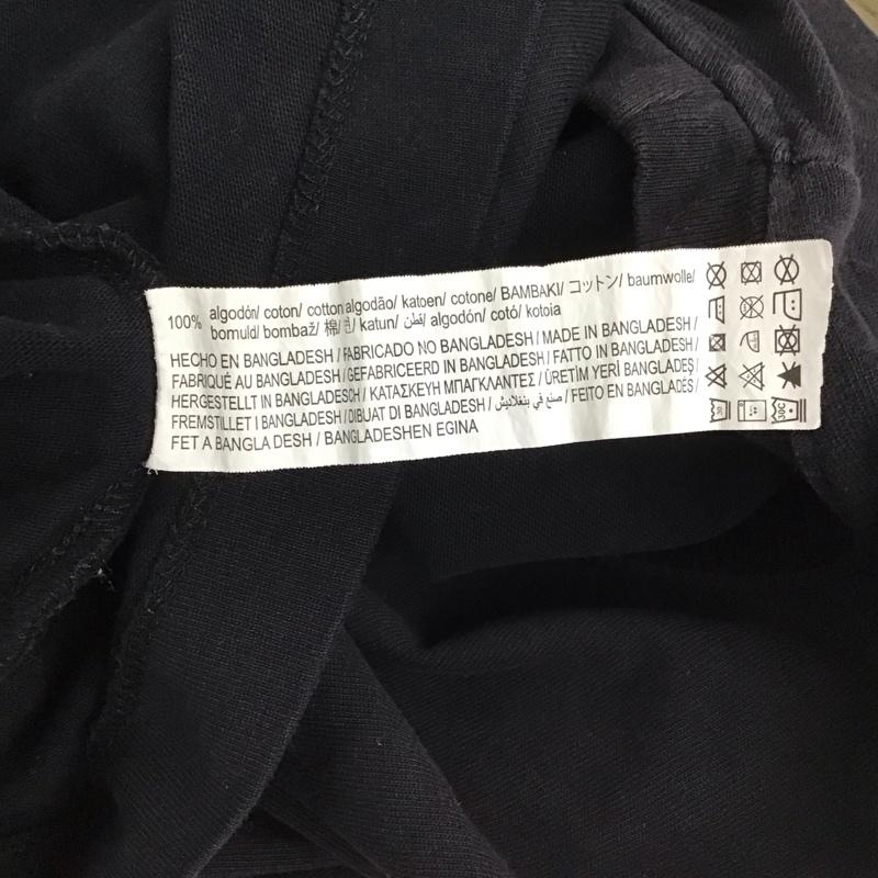 ザラ ZARA カットソー 半袖 1277 401 800 PUSHA T ノースリーブ バックプリント バーコード L ロゴ、文字 黒 / ブラック /  メンズ USED 古着 中古 10122676