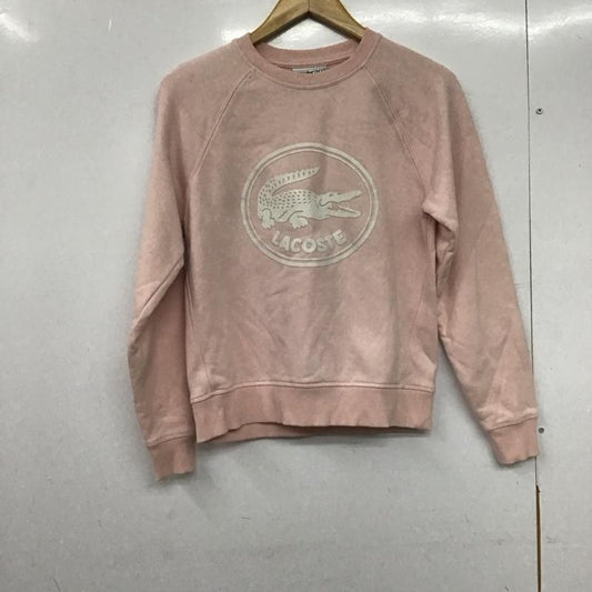 ラコステ LACOSTE トレーナー 長袖 長袖トレーナー スウェット クルーネック プルオーバー 34 ロゴ、文字 桃 / ピンク /  レディース USED 古着 中古 10145116