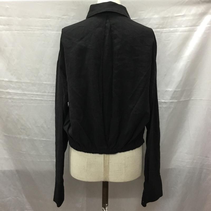 ザラ ZARA シャツ、ブラウス 長袖 長袖シャツ カラーシャツ ポケットシャツ 長袖カットソー XS 無地 黒 / ブラック /  レディース USED 古着 中古 10115794