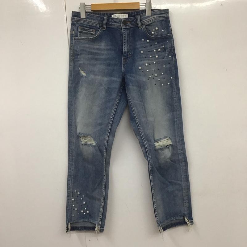 ザラ ZARA パンツ デニム、ジーンズ パール ダメージ加工 青 / ブルー /  レディース USED 古着 中古 10108587