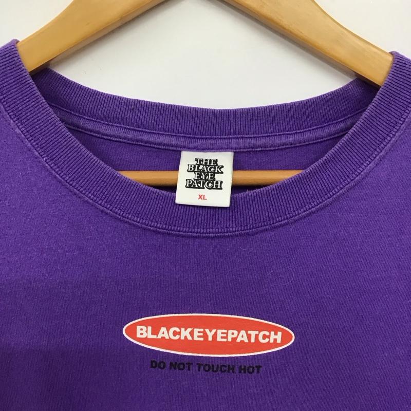 ブラックアイパッチ Black eye patch カットソー 長袖 長袖カットソー クルーネックカットソー プリントカットソー XL ロゴ、文字 紫 / パープル /  メンズ USED 古着 中古 10150385