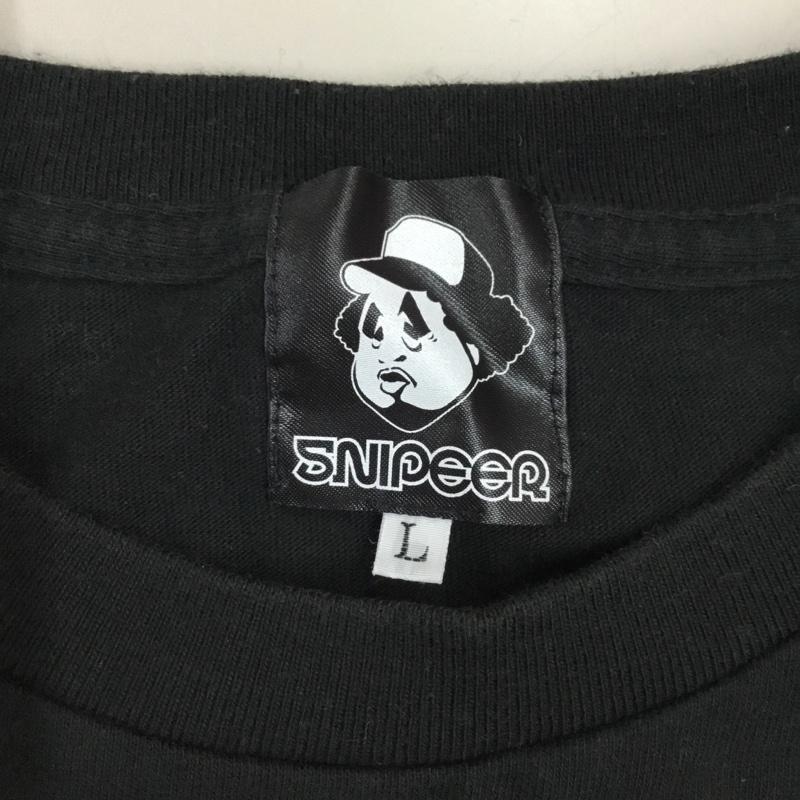 スナイパー SNIPEER Tシャツ 半袖 半袖カットソー プリントTシャツ クルーネックカットソー L プリント 黒 / ブラック /  メンズ USED 古着 中古 10116028