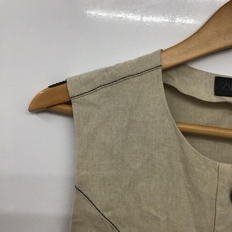 ザラ ZARA ワンピース ミニスカート XS 無地 ベージュ / ベージュ /  レディース USED 古着 中古 10144551